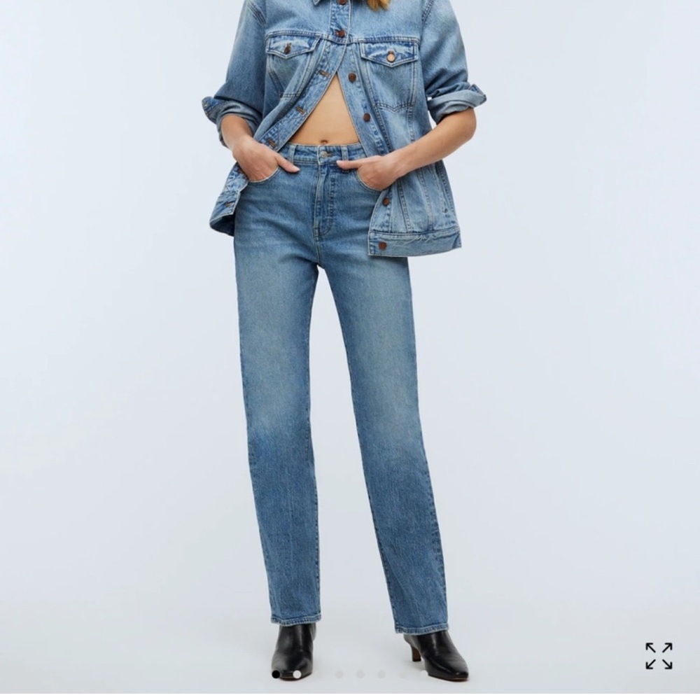 Madewell Jeans Womens 32 Blue Denim 90s Straight High Rise
